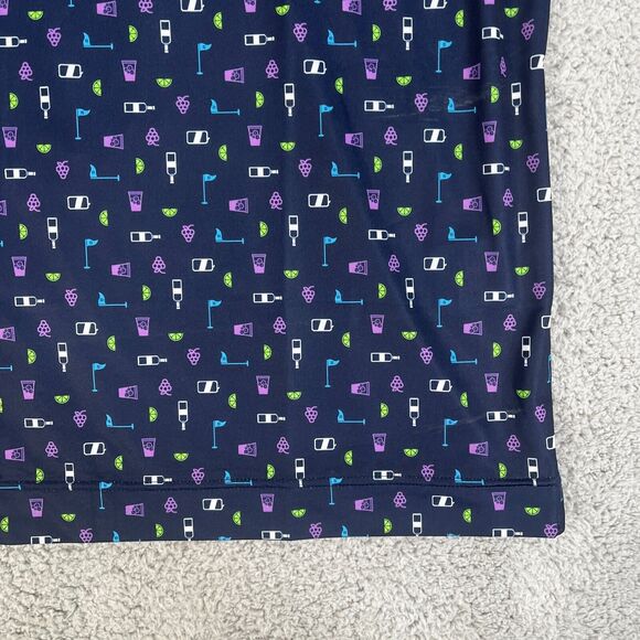 FootJoy Polo Shirt Mens XL Blue Cocktail Grapes Golf Tee All Over Print AOP - Picture 2 of 12